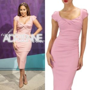 Stop Staring Billion Dollar Baby Pink Sexy Midi Dress 50’s Pinup Rockabilly